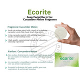 Ecorite Soap Facial Bar 0.7oz Cucumber-Melon Fragrance 288's/ Pack