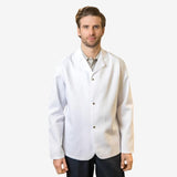 PREM. SHORT COUNTER Coat Dome Closure No Pockets 100% Poly Color White sizes XS-XL