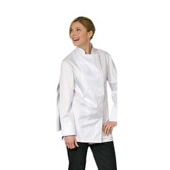 Standard Chef Coat Poly/Cotton Twill Long Sleeve with Plastic Button Closures Color White Available sizes XS-XL 