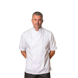 PREM.Chef Coat Slim Fit LONG/SHORT SLEEVE Snap Closure P/C Poplin Color White sizes SM-XL 