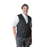 PREM. WORK VEST 2 pockets & V-shaped Neckline with Snap Closure 65/35 Poly/Cotton 7.25-oz. Twill Fabric size XS-XL Multi-Color