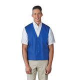 PREM. WORK VEST 2 pockets & V-shaped Neckline with Snap Closure 65/35 Poly/Cotton 7.25-oz. Twill Fabric size XS-XL Multi-Color