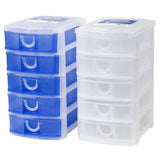 STERILITE Drawer 5Pc Set Plasticware Color Blue/Clear