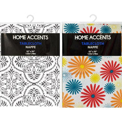 HOME ACCENTS Tablecloth Printed Available 2 Designs Size 52x70 inch Tableware Packing 12/Box