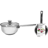 GOURMET Saucepan Stainless Steel with Glass Lid Size 2.4L/2.5Qt Packing 4/Box