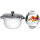 GOURMET Casserole Stainless Steel with Glass Lid Size 4.25L/4.5Qt Packing 4/Box