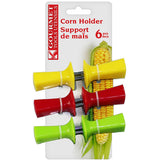 GOURMET Corn Holder Set 6 Pcs Kitchenware Color Red/Yellow/Green Packaging 12/Box