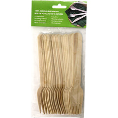 CLARO Natural Birchwood Forks 20Pcs Tableware Packing 36/Box