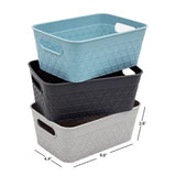 STERILITE Basket Storage Plasticware Size 6x4x2 inch Color Charcoal/Turquoise/Grey Packing 36/Box