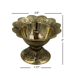 HOME ACCENTS Brass Diya Lotus Akhand Size 2 inch Home Accessories Packing 6/Box