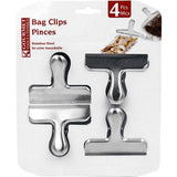 GOURMET Bag Clip Alligator 4 Pcs Stainless Steel Kitchenware