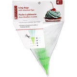 GOURMET Icing Bag with Attached Tips 4 Pc Size Cookware Packing 24/Box