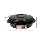 GOURMET Oval Enamel Roaster with Cover Size 7lb Cookware Packing 6/Box