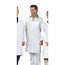 Long Coat Dome Closure Custom Trim Collar 1 inside Pocket Twill 100% Poly White sizes XS-XL 3/Pack