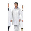 Long Coat Dome Closure Custom Trim Collar No Pockets 100% Poly White sizes XS-XL 3/Pack