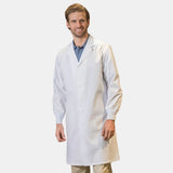 PREM. LAB Coat Men’s Snap Closures Knit Cuffs 2 Pockets or No Pockets Twill Fabric 5.5oz Poplin 65/35 P/C Color White sizes XS-XL