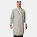 PREM. LAB Coat Men’s Snap Closures No Pockets Twill Fabric 5.5oz Poplin 65/35 P/C Color GREY sizes XS-XL