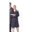 Long Coat 2 Pockets P/C 65/35 Twill Fabric Color Navy sizes XS-XL 3/Pack