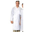 Men WRAPAROUND Long Coat Long Sleeve 3 Pockets/2 Pockets/No Pockets 100% Poly Color White sizes XS-XL 3/Pack