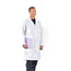 Long Coat Dome Closure No Pockets/2 Inside Pockets 100% Poly Color White sizes XS-XL 3/Pack