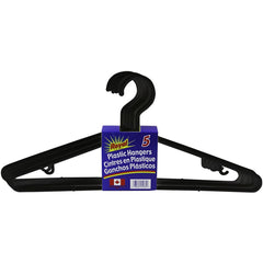 ROYAL Plastic Hangers Heavy Duty Thick and Commercial Grade Color Black 5 Pcs Packaging 36/Box (total unit = 180)