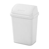 STERILITE Wastebasket Swing Top 29L Plasticware Color White Packaging 6/Box