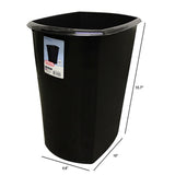 STERILITE Wastebasket Rectangular 21L Plasticware Color Black Packaging 6/Box