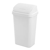 STERILITE Wastebasket Swing Top 49L Plasticware Color White Packaging 4/Box