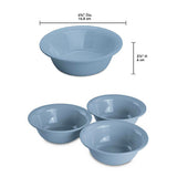 STERILITE Washed Blue Bowl 3Pcs 20oz Plasticware Color Washed Color Blue Packaging 12/Box