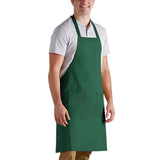 STD. Bib Apron FULL Length in With 3 Pockets Twill Fabric 100% Polyester Multi-Color