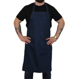 STD. Bib Apron FULL Length in With 3 Pockets Twill Fabric 100% Polyester Multi-Color 12/Pack