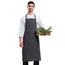 STD. Bib Apron FULL Length No Pockets Color Black with White Stripes 6/Pack