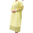 ISOLATION Gown Disposable Knit Cuffs Fabric Non-Woven 35GSM PP+PE Color Yellow 10's / Pack