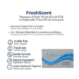 Freshscent™ Shampoo & Body Wash (2 in 1) 0.34 oz Disposable Pouch 10 ml 1000's / Pack