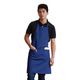 STD. Bib Apron with 2 Pockets Twill Fabric 7.1oz 100% Spun Poly size 32in W X 34in L Multi-Color