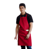 STD. Bib Apron with 2 Pockets Twill Fabric 7.1oz 100% Spun Poly size 32in W X 34in L Multi-Color