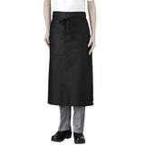 PREM. Apron SQUARE Shape No Pockets Twill Fabric 7.1oz 100% Spun Poly size 36in W X 33in L Color Black or White With Blue Hem Stitch 