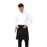 STD. Apron BISTRO Style 2 Pockets Twill Fabric 7.1oz 100% Spun Poly size 36in W X 29in L Color Black/White 