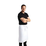 STD. Apron BISTRO Style 2 Pockets Twill Fabric 7.1oz 100% Spun Poly size 36in W X 29in L Color Black/White 