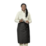 STD. Apron BISTRO Style No Pockets Twill Fabric 7.1oz 100% Spun Poly size 36in W X 29in L Color Black/White