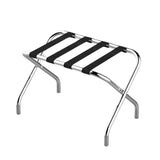 Luggage & Baggage Rack (Flat) with 4 belts Folding Chrome Metal Hotel Guest Closets 1/Pack