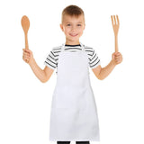 Kid's Apron No Pockets Twill Fabric 7.1oz 100% Spun Poly size 16in W X 21in L Color White 6/Pack