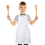 Kid's Apron No Pockets Twill Fabric 7.1oz 100% Spun Poly size 16in W X 21in L Color White 6/Pack