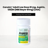 CareALL Adult Low Dose 81 mg. Aspirin, 120/bt (NBE Bayer 81mg) (USA)