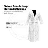 Batas de baño unisex de terciopelo (100 % algodón de doble bucle, 400 g/m², lisas, con cuello chal, color blanco, paquete de 2)