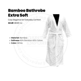 Albornoz de bambú extra suave 60 % bambú 40 % algodón blanco paquete de 2