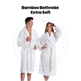 Albornoz de bambú extra suave 60 % bambú 40 % algodón blanco paquete de 2