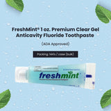 FreshMint 1 oz. Premium Clear Gel Anticavity Fluoride Toothpaste (ADA Approved) 144's units/cs