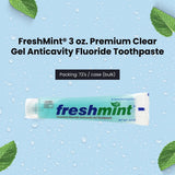 FreshMint 3 oz. Premium Clear Gel Anticavity Fluoride Toothpaste (ADA Approved) 72's units/cs