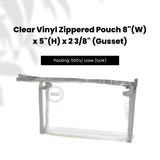 FreshScent Clear Vinyl Zippered Pouch 8"(W) x 5"(H) x 2 3/8" (Gusset)